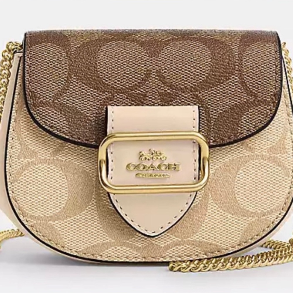 Coach Morgan Card Case On A Chain in Signature Canvas